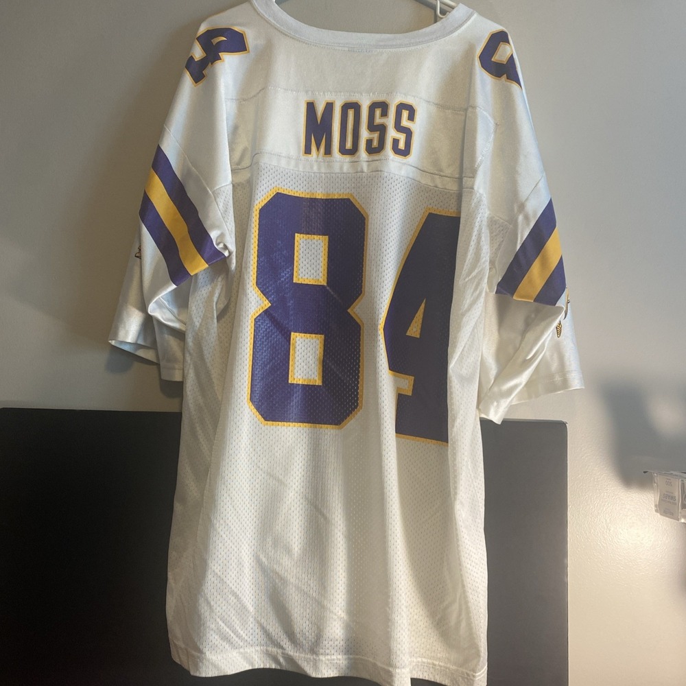 Vintage Nike Minnesota Vikings Randy Moss #84 NFL Jersey White Mens Size XL SKOL